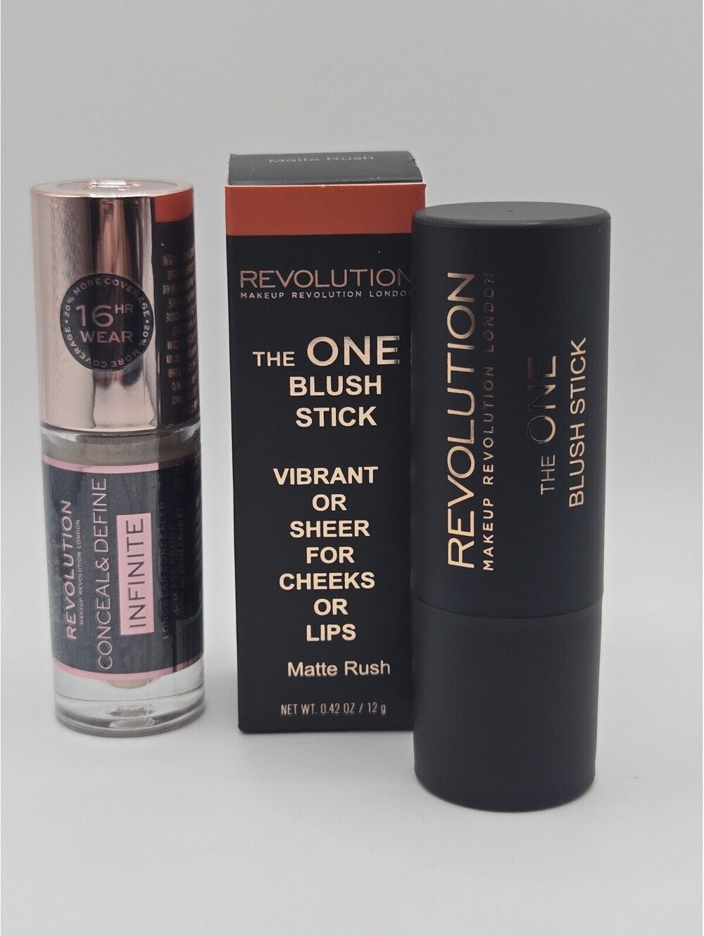Revolution Makeup Lot One Blush Stick Matte Rush Lip Cheek Concealer Shade C3.5